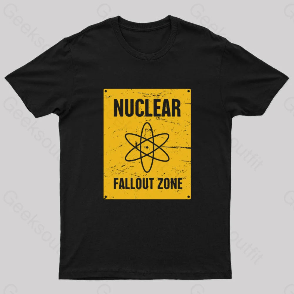 Nuclear Fallout Zone Cold War Sign Nerd T-Shirt