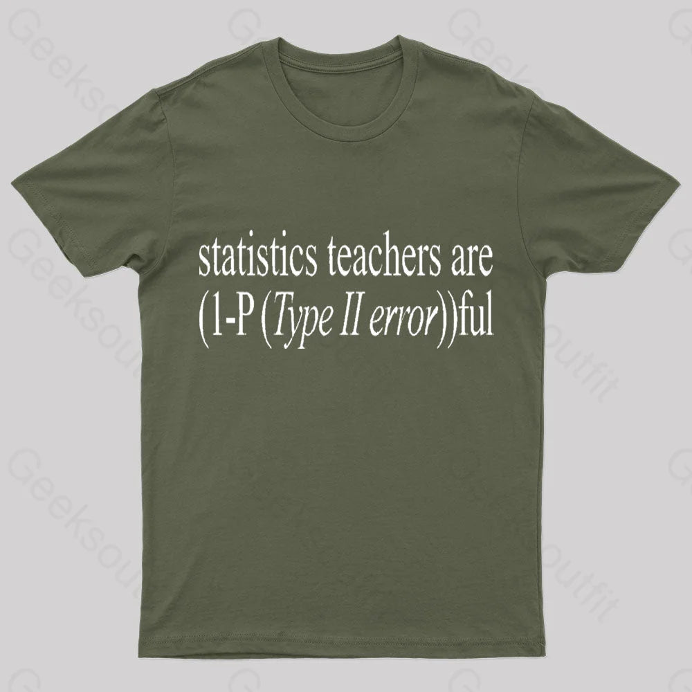 Statistics Teachers Are )1-P(TypeII error))ful Geek T-Shirt