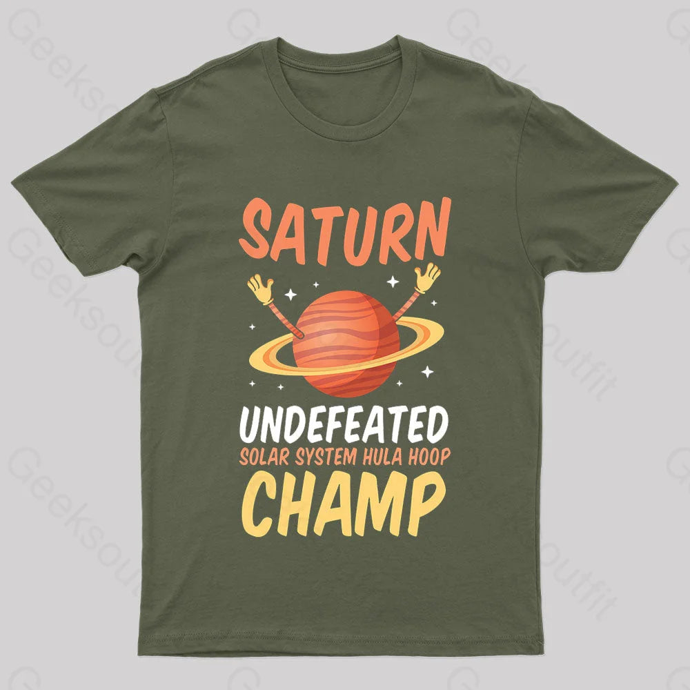 Saturn Undefeated Hula Hoop Champ Geek T-Shirt