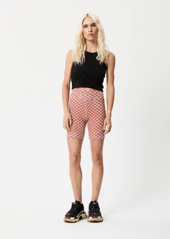 AFENDS Womens Operator - Ribbed Bike Shorts - Coral