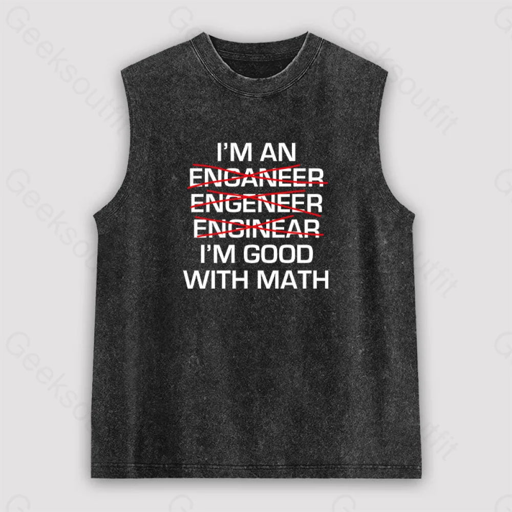 I'm Good With Math Unisex Washed Tank