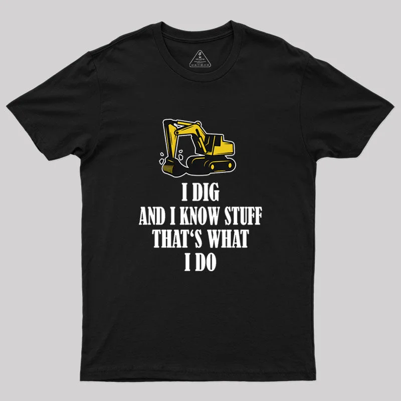 Funny Construction Worker Excavator Geek T-Shirt