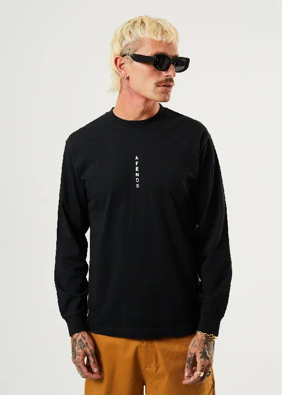 AFENDS Mens Machine - Long Sleeve T-Shirt - Black