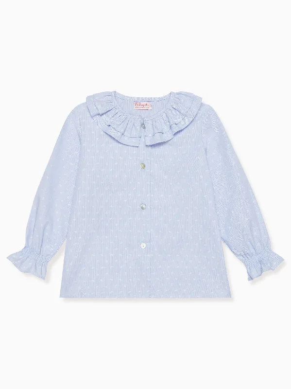 Light Blue Print Carlotta Baby Shirt