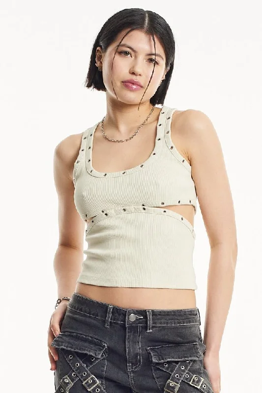 Atomic Eyelet Cut Out Top