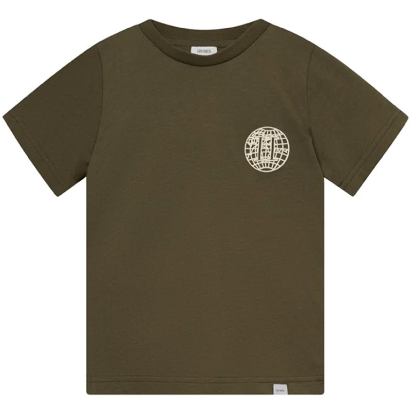 Les Deux Kids Olive Night/Ivory Globe T-Shirt