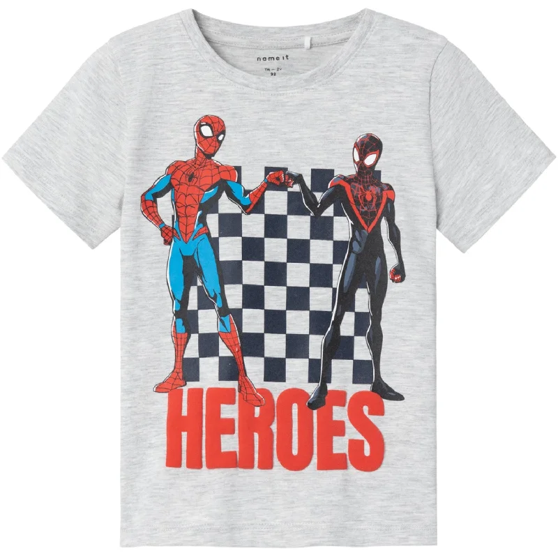 Name It Light Grey Melange Maclin Spiderman T-Shirt