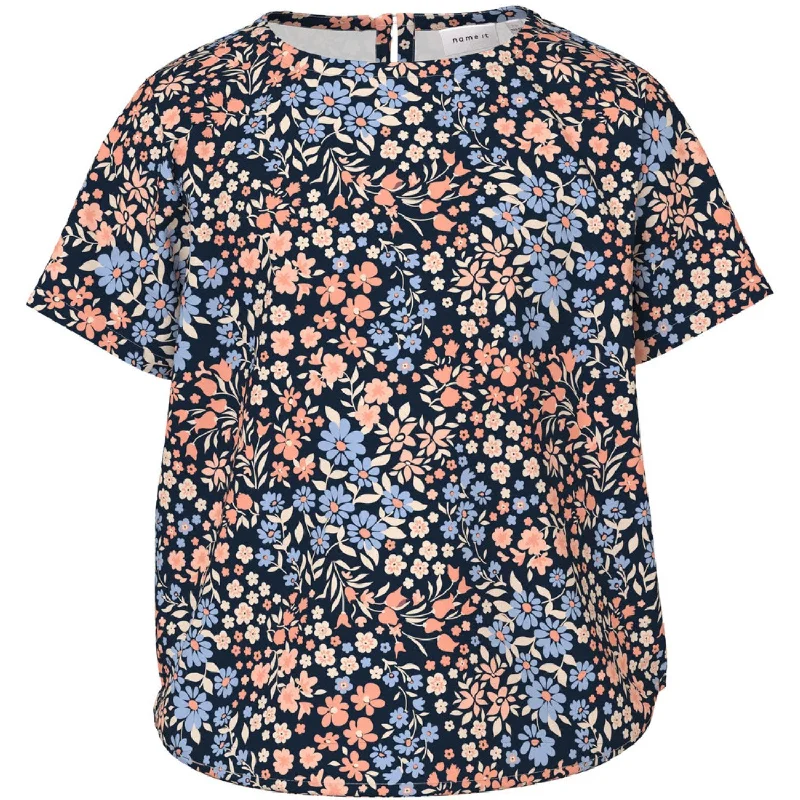 Name It Dark Sapphire Flower Power Vinaya T-Shirt