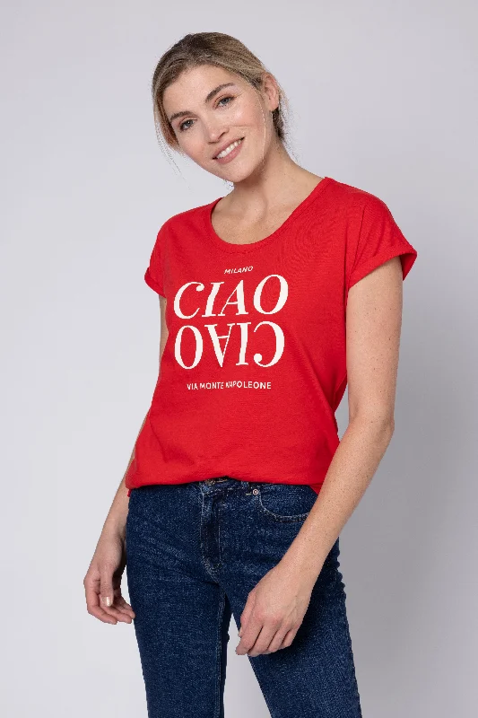 Ciao Ciao Perfect Roll Sleeve T-Shirt (Red)