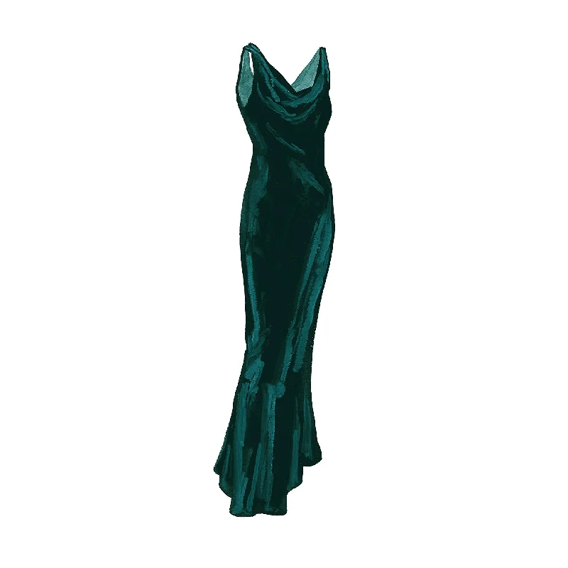 1930s Velvet Evening Dress