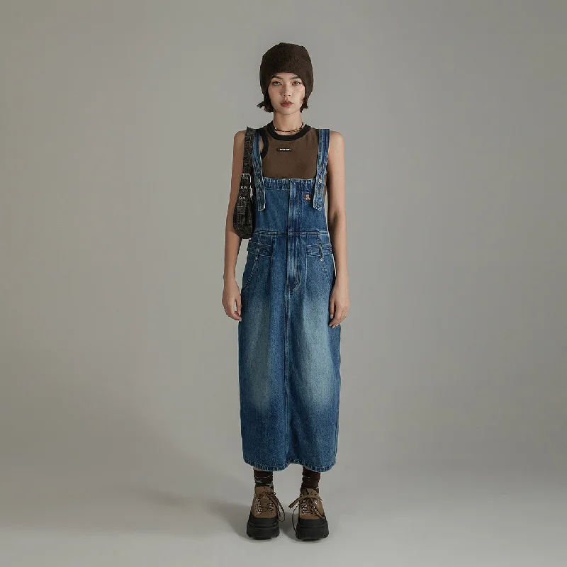 Denim Overalls Long Dress