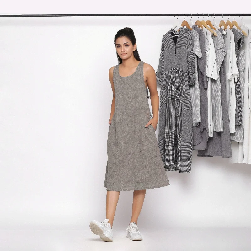 Handspun Cotton Grey Racer Back Shift Dress